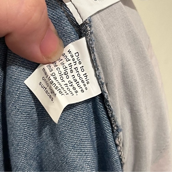 Madewell Denim Apron Bow-Back Jumpsuit natural fiber cotton size 6 - Picture 14 of 14